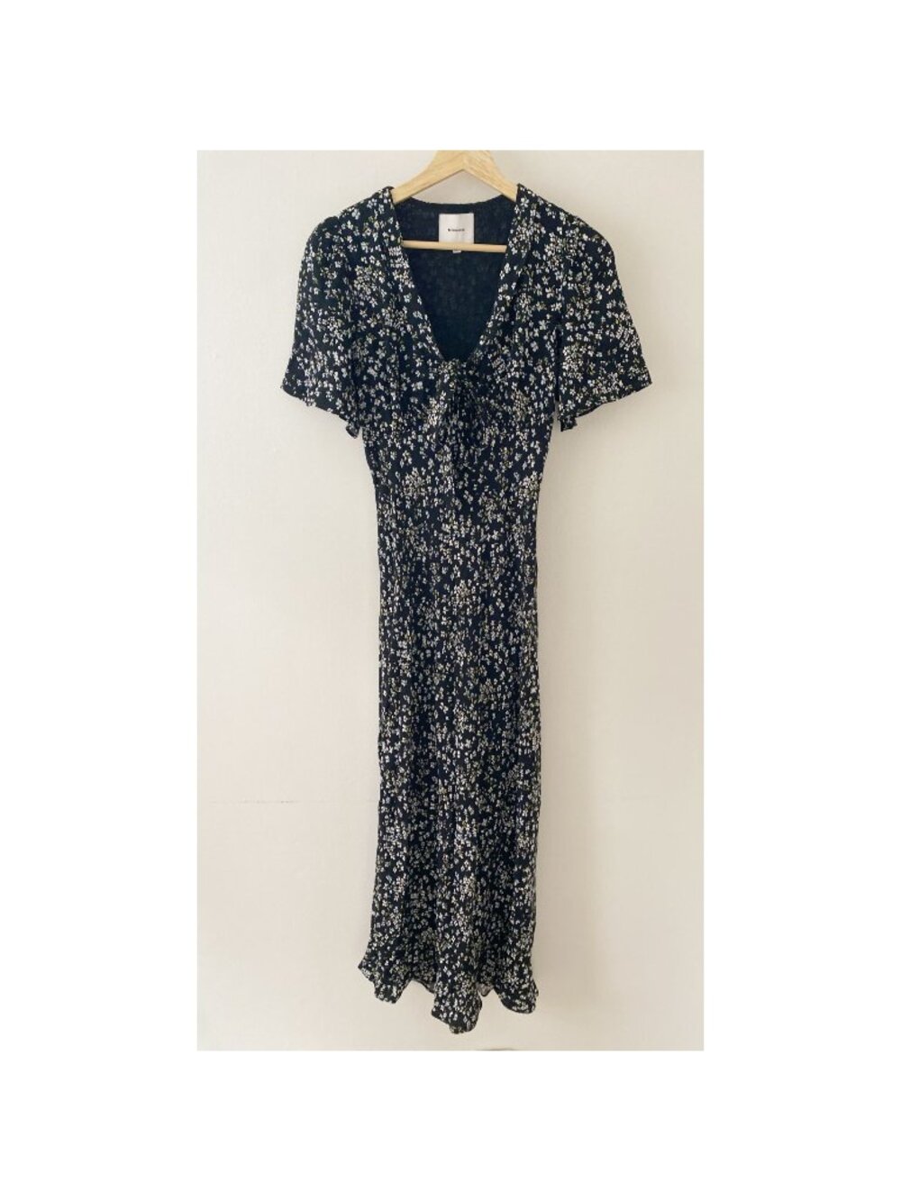 New Reformation Tyra Floral Crepe Midi-Dress